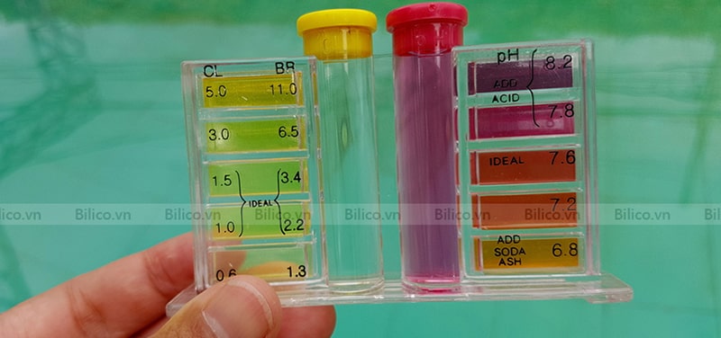 Test thử nồng độ clo dư trong nước bể bơi bằng dung dịch Ô Tô