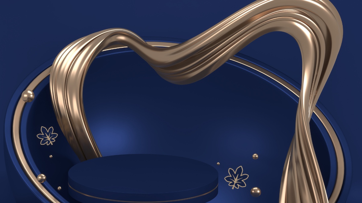 Background xanh kết hợp với họa tiết đường cong đẹp mắt