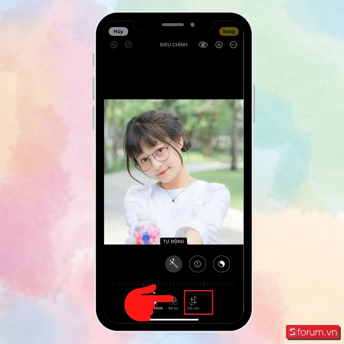 Sử dụng tính năng chỉnh sửa ảnh trên điện thoại - bước 3