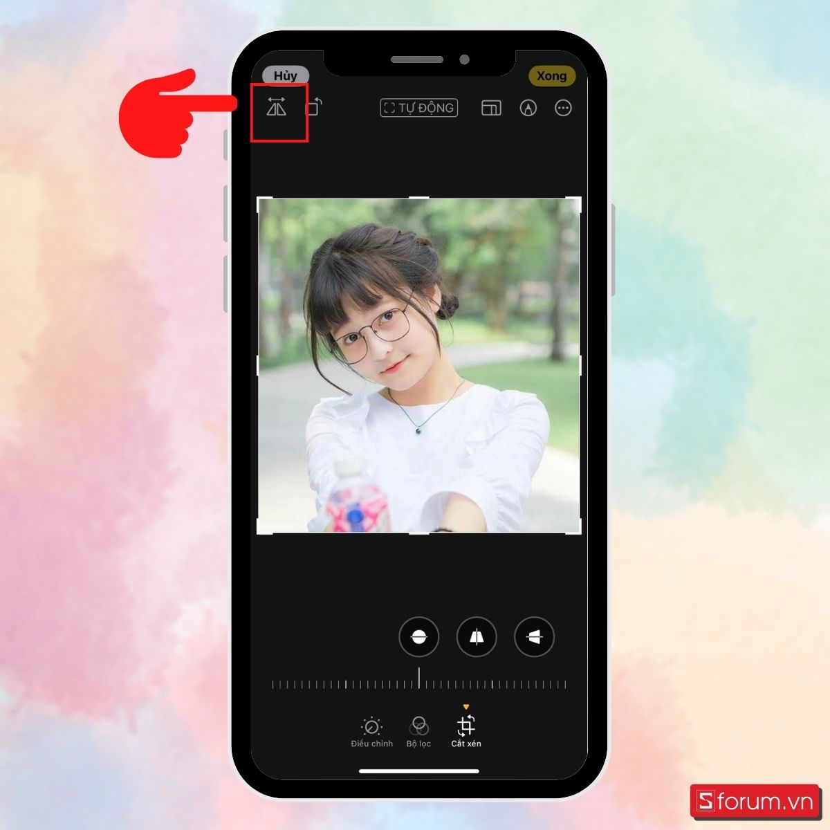 Sử dụng tính năng chỉnh sửa ảnh trên điện thoại - bước 3
