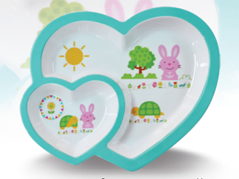 Khay nhựa melamine Trái Tim 2 Ngăn 11′- Rabbit