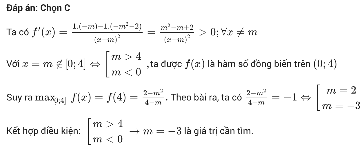 Tìm m để hàm số đạt giá trị lớn nhất (lời giải bài 3)