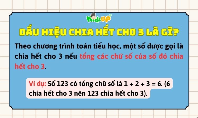 Chú ý với những dấu hiệu chia hết cho 3