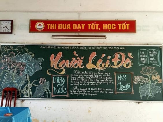 Mẫu trang trí bảng lớp kỷ yếu bằng ca dao, tục ngữ 1