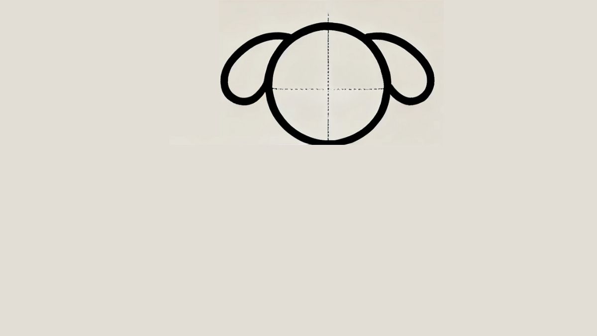 Hướng dẫn cách vẽ hình con chó đơn giản nhất bước 1