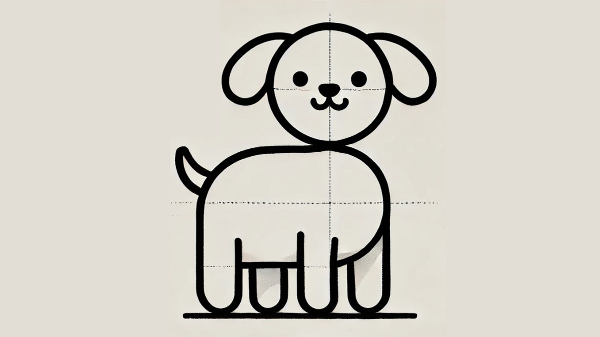 Hướng dẫn cách vẽ hình con chó đơn giản nhất bước 3