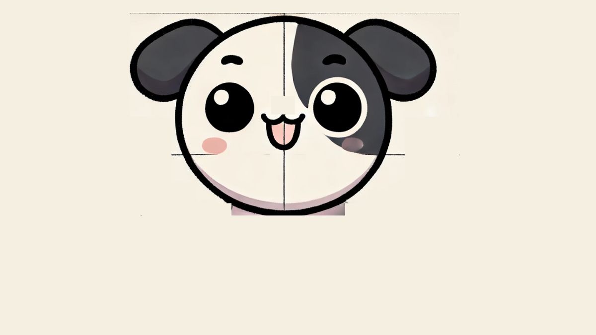 Hướng dẫn cách vẽ con chó cute đơn giản bước 2