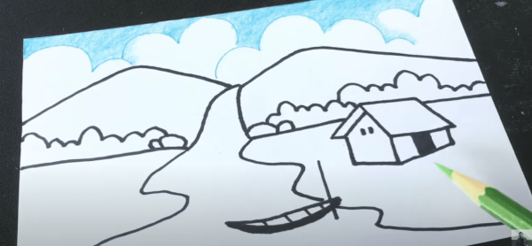 Tô màu bầu trời