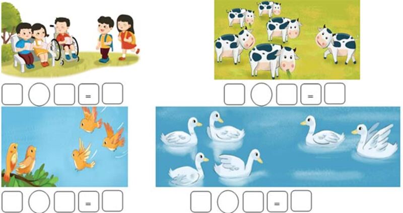 Bài tập toán lớp 1 viết phép tính thích hợp & cách học hay