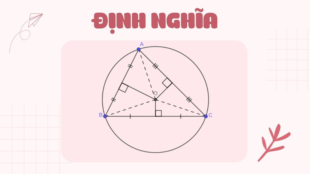 Lý thuyết về đường tròn ngoại tiếp tam giác và bài tập ví dụ