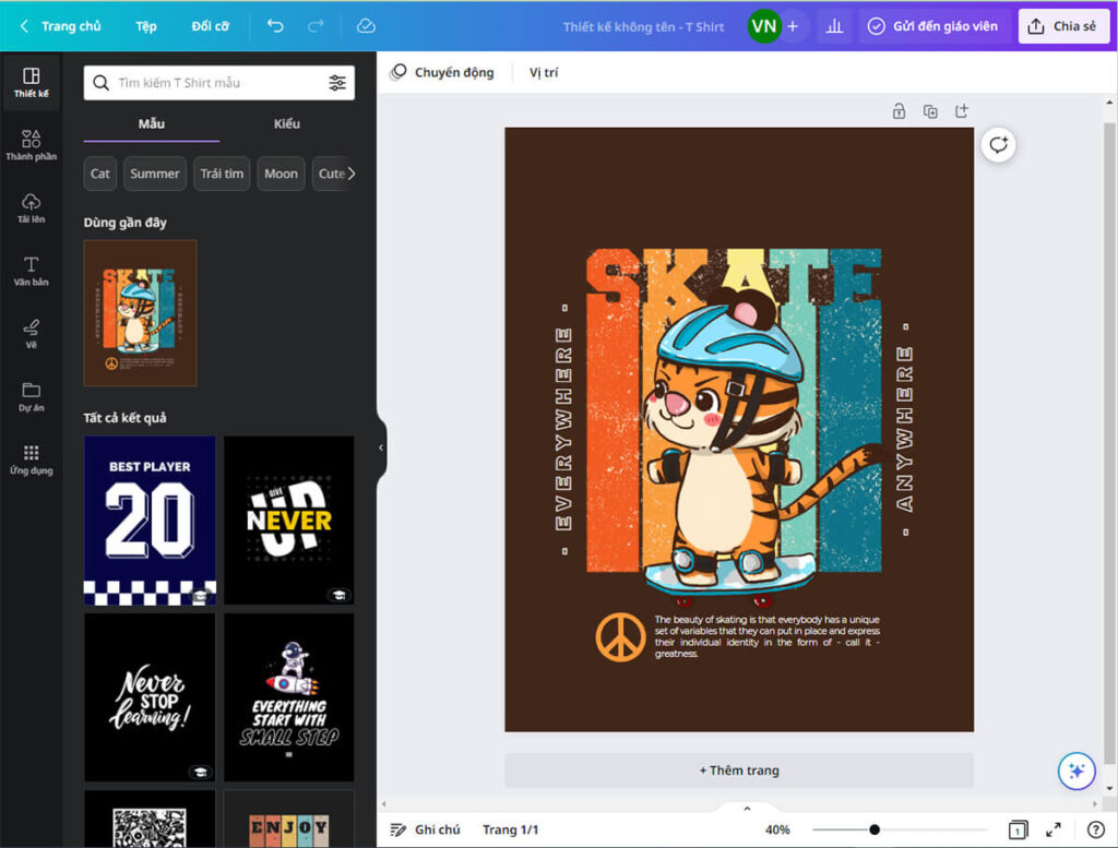 Kho bộ sưu tập hình in trên phần mềm thiết kế áo lớp online Canva vô cùng đa dạng
