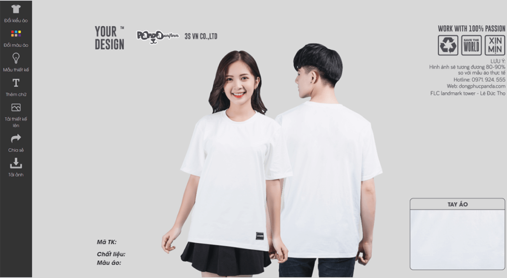 Giao diện website thietke.dongphucpanda.com với hình minh họa đáng yêu