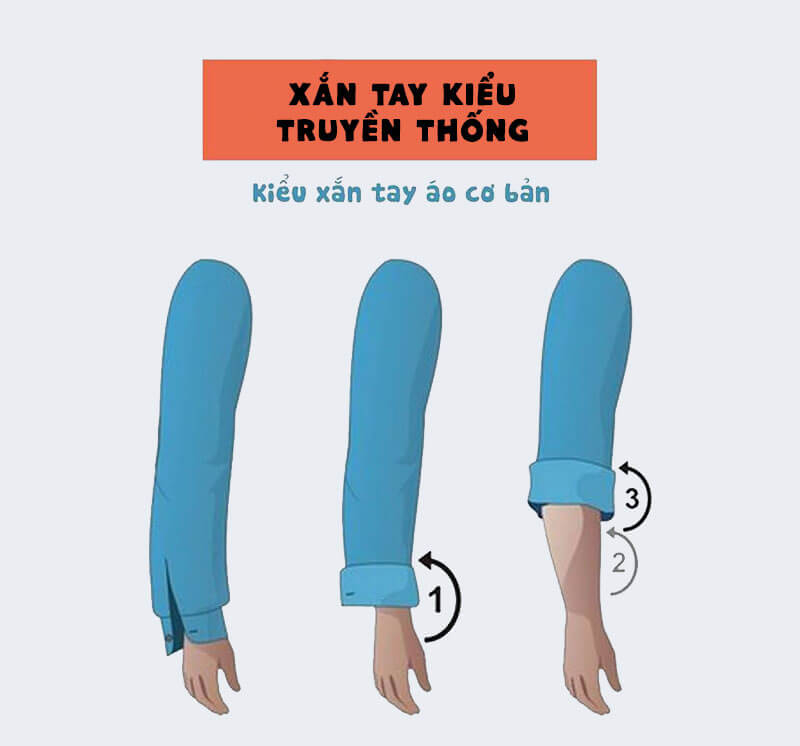 cách xắn tay áo sơ mi nam