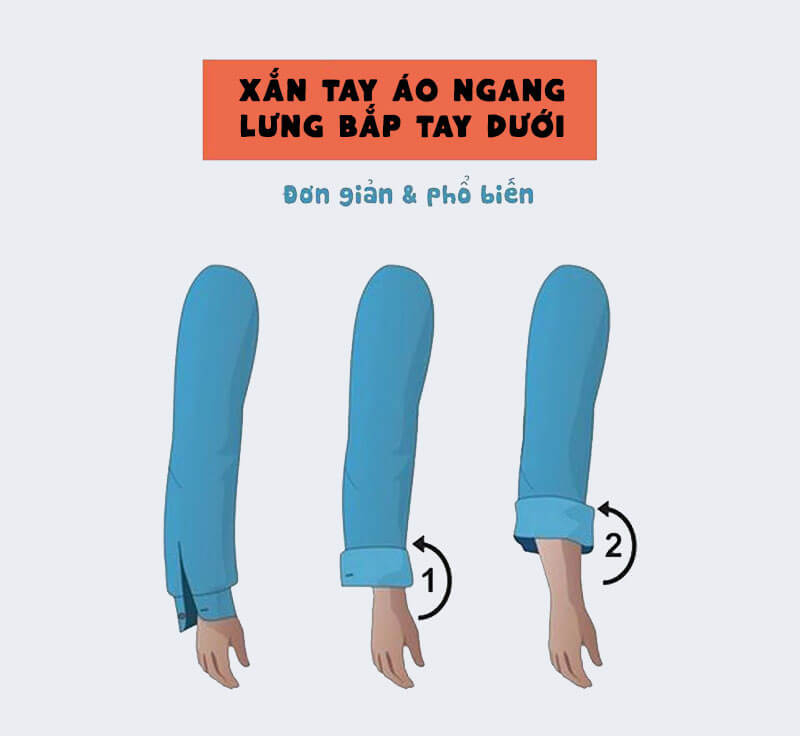 cách xắn tay áo sơ mi nam