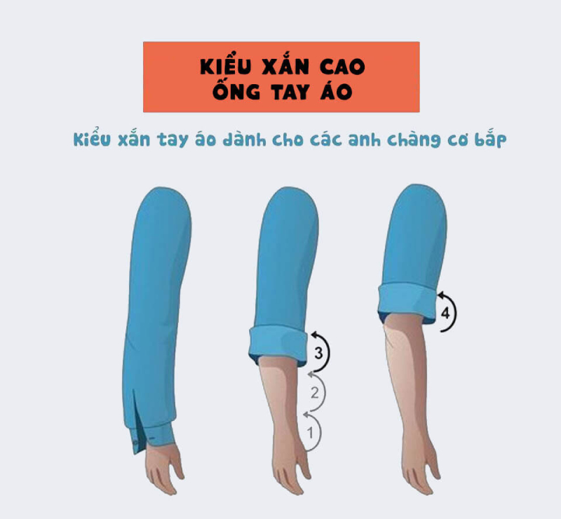 cách xắn tay áo sơ mi nam