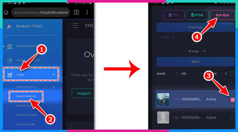 Cách hủy kết bạn trên Facebook bằng Multiple Tools for Facebook b7