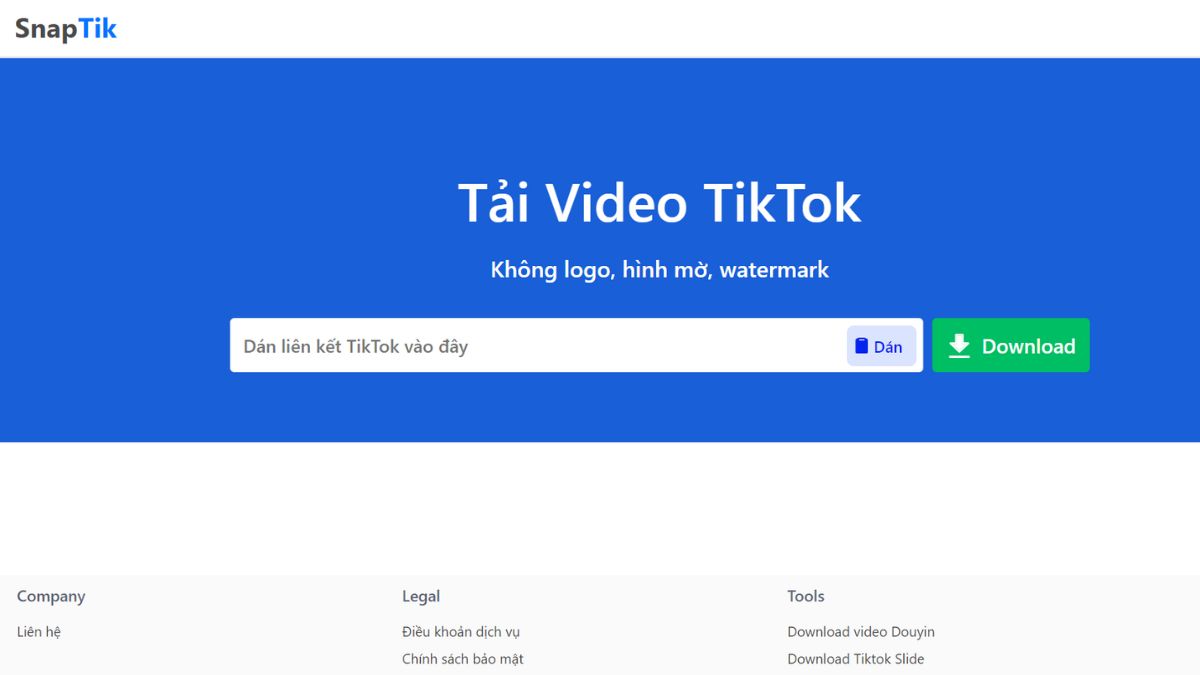Xóa logo video Tik Tok bằng Snaptik, bước 1