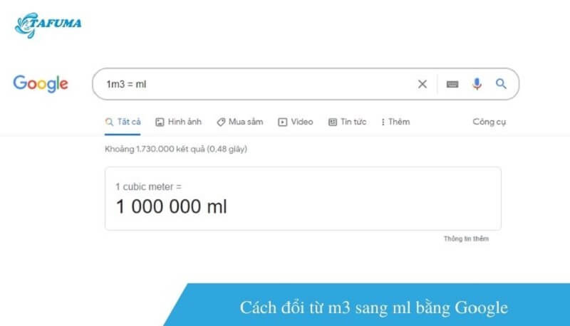 Công cụ chuyển đổi từ m3 sang lít