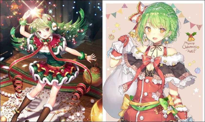 Hình nền anime chibi Giáng sinh trên điện thoại