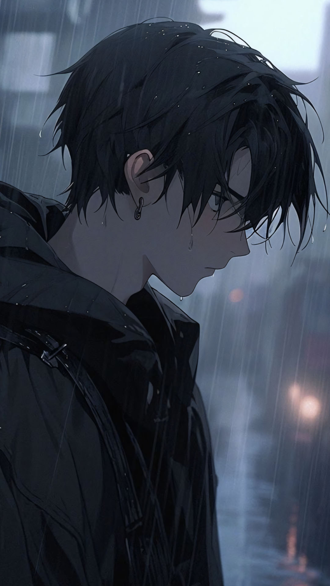 anh anime nam buon khoc duoi mua 1920px 1080px full hd 2