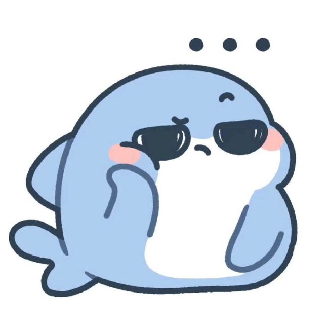 Hình ảnh cá mập cute phong cách anime đang suy tư