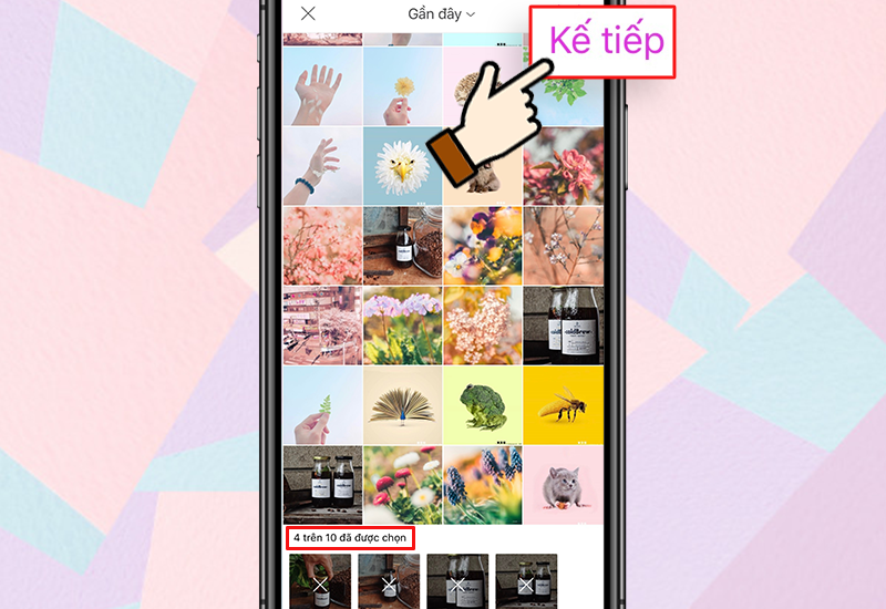 Bước 2: Tại mục Ảnh ghép, chọn chế độ Phong cách tự do