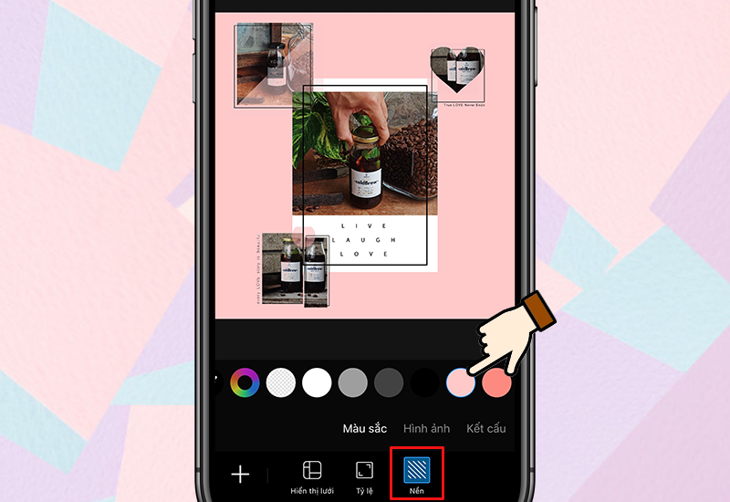 Bước 4: Tùy chỉnh sắp xếp bố cục ảnh ghép theo ý muốn