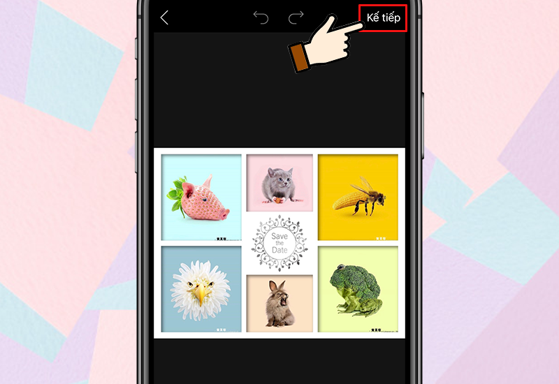 Bước 5: Để thay đổi kiểu khung khác, chọn vào Khung hình ở giữa phía trên (nếu muốn)