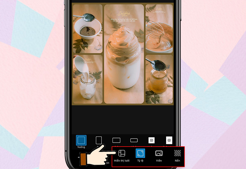 Căn chỉnh tỷ lệ nền và viền