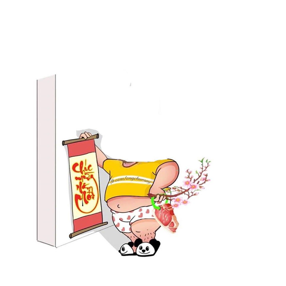 Hình ảnh ghép mặt 1 người năm mới cute