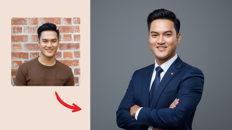 Prompt tạo ảnh doanh nhân nam chụp trong studio
