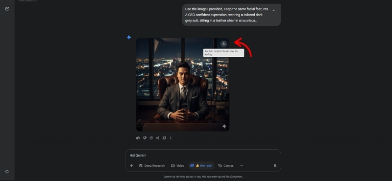 Ấn chọn vào biểu tượng tải xuống