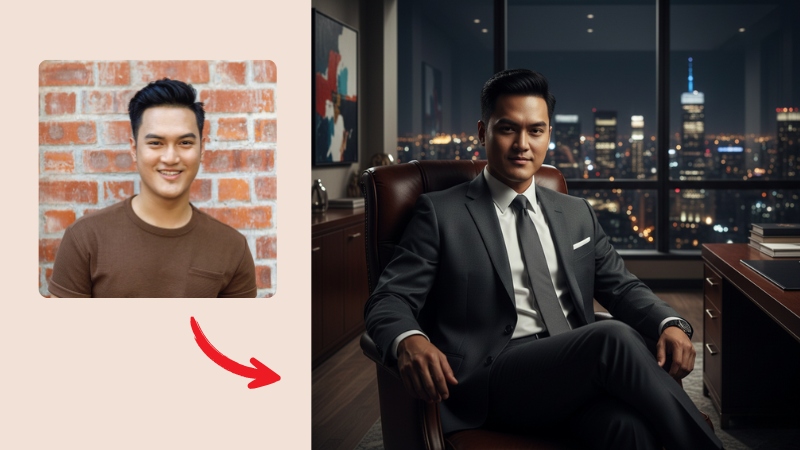 Prompt tạo ảnh doanh nhân nam trong phòng làm việc sang trọng