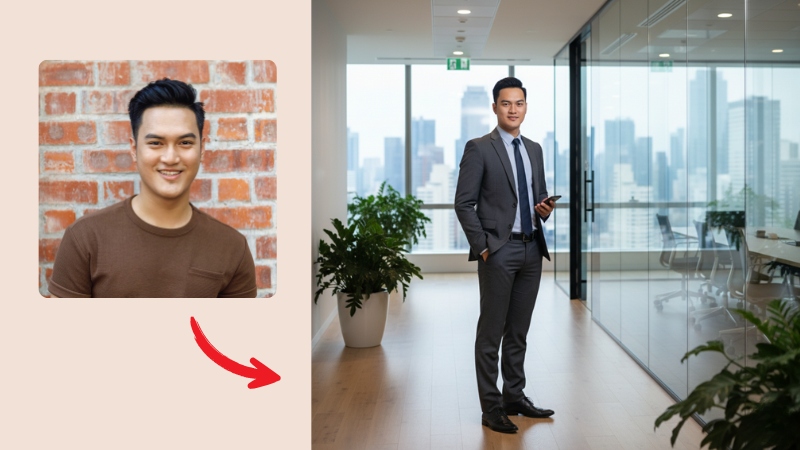 Prompt tạo ảnh nam doanh nhân dáng đứng