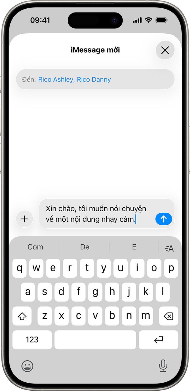 Tính năng Liên lạc an toàn sẽ nhắc con bạn gửi tin nhắn đến người lớn đáng tin cậy.