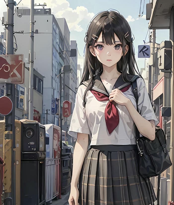 ảnh minh họa anime đồng phục học sinh