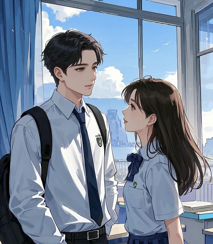 bản vẽ anime học sinh dễ thương