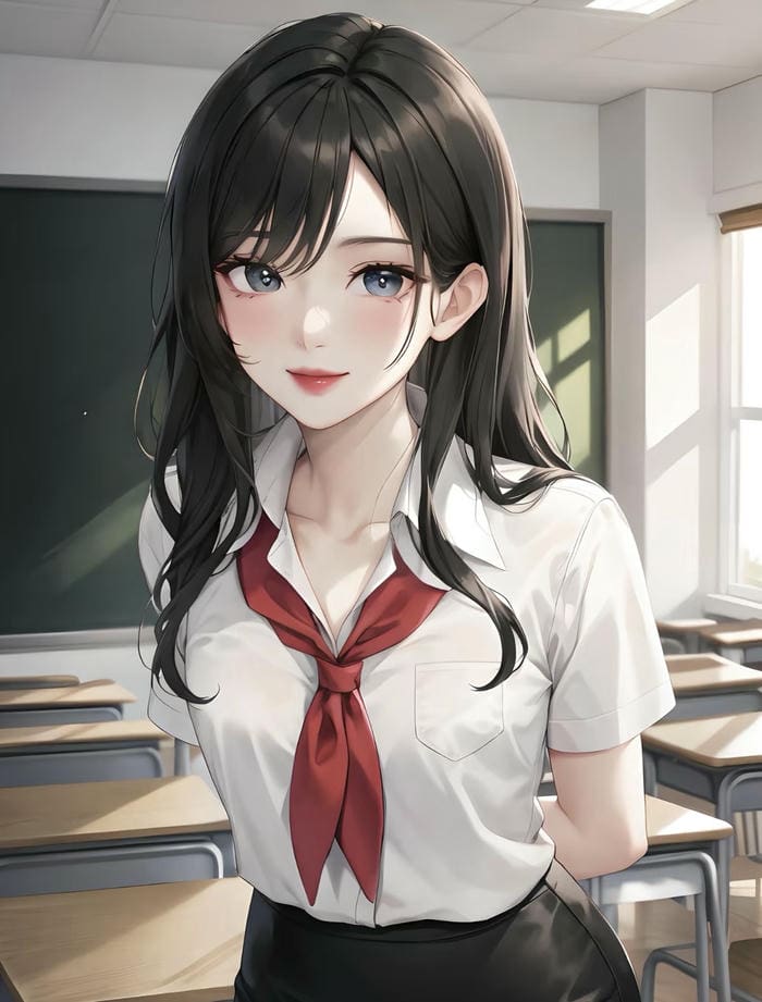 hình nghệ thuật anime chủ đề học sinh