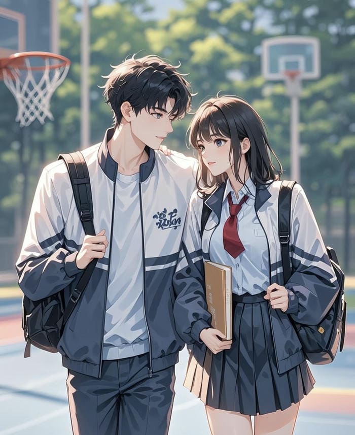 phác họa anime nhóm học sinh