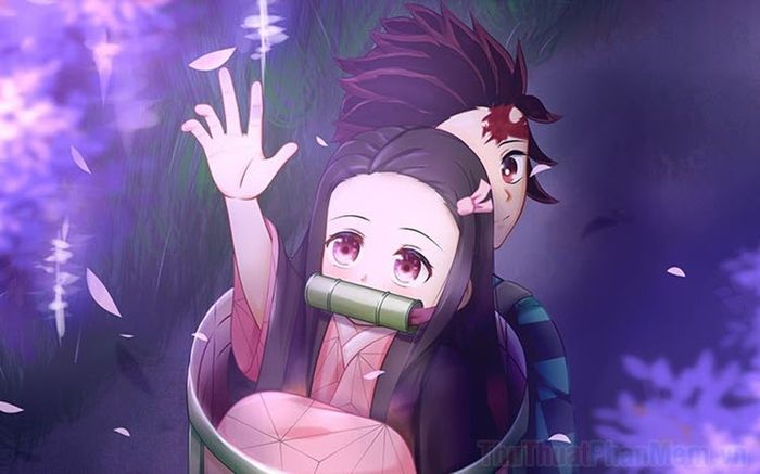 Những hình ảnh Nezuko đẹp xuất sắc, mang phong cách ngầu lòi và ấn tượng mạnh mẽ.