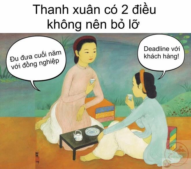 meme 2 người đi làm