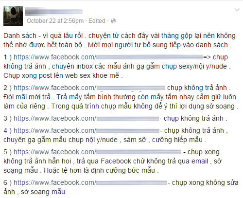 Mẫu nude Việt tố nhiếp ảnh gia sám sỡ và gạ tình