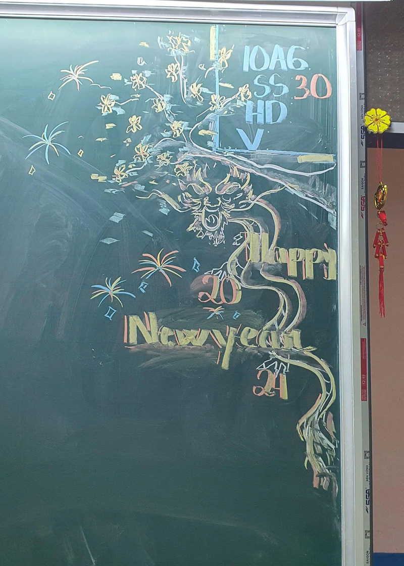 trang trí bảng Tết