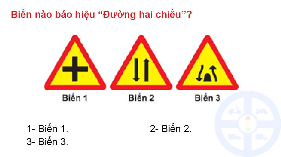 Biển nào báo hiệu “Đường hai chiều”?