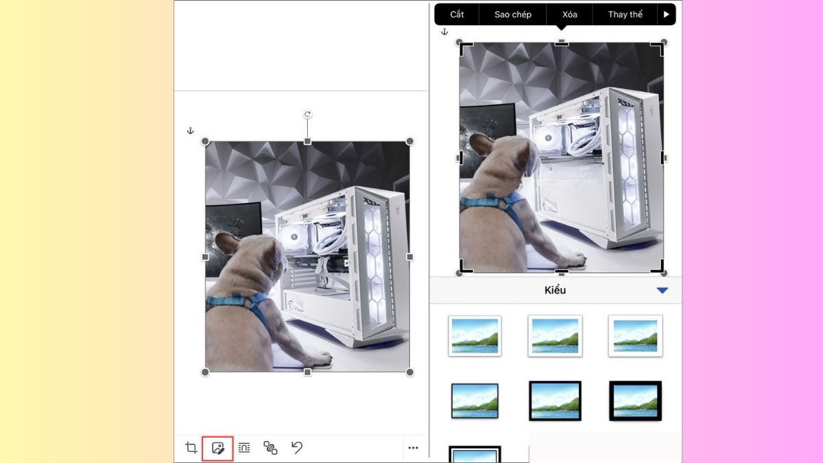 Bước 3 : Cách chèn hình ảnh vào Word trên điện thoại