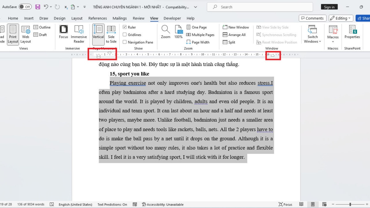 Cách định dạng văn bản trong Word Cách định dạng văn bản trong Word bằng thước ngang bước 2
