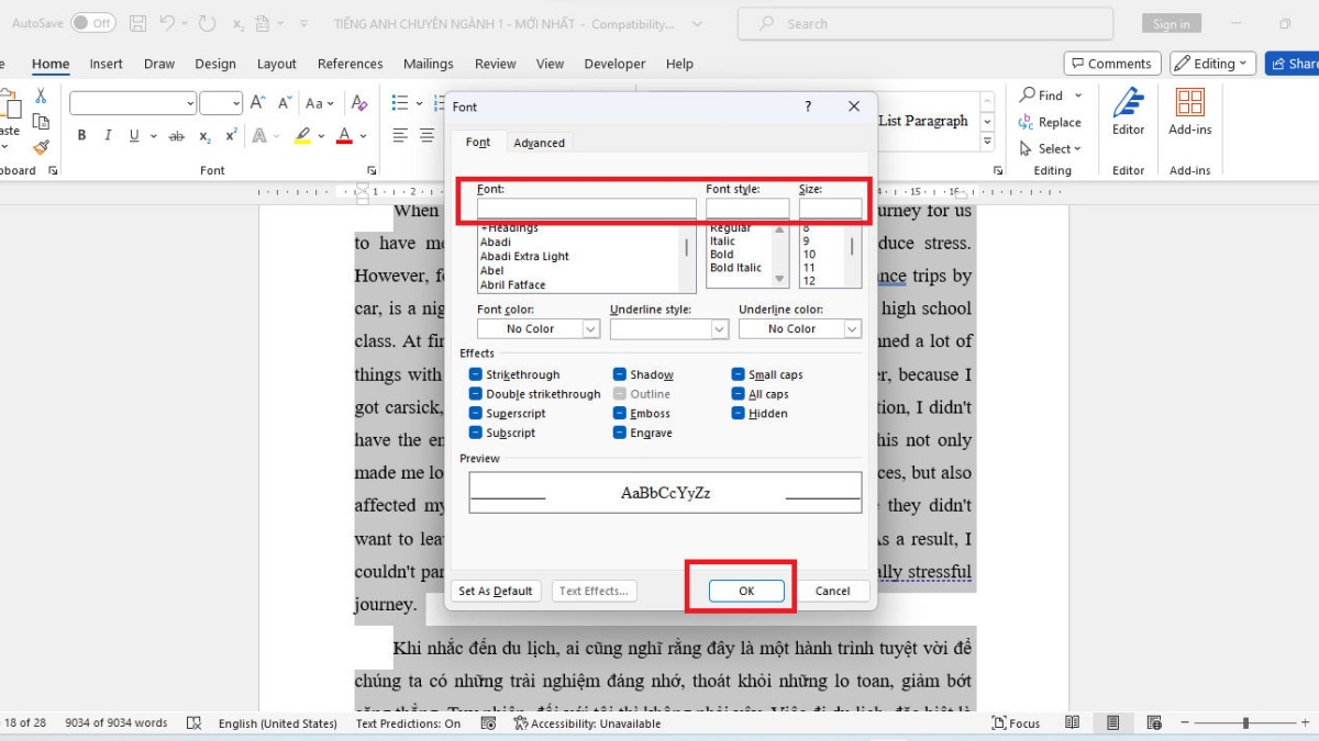 Cách định dạng văn bản trong Word Font chữ, cỡ chữ, kiểu chữ bước 3