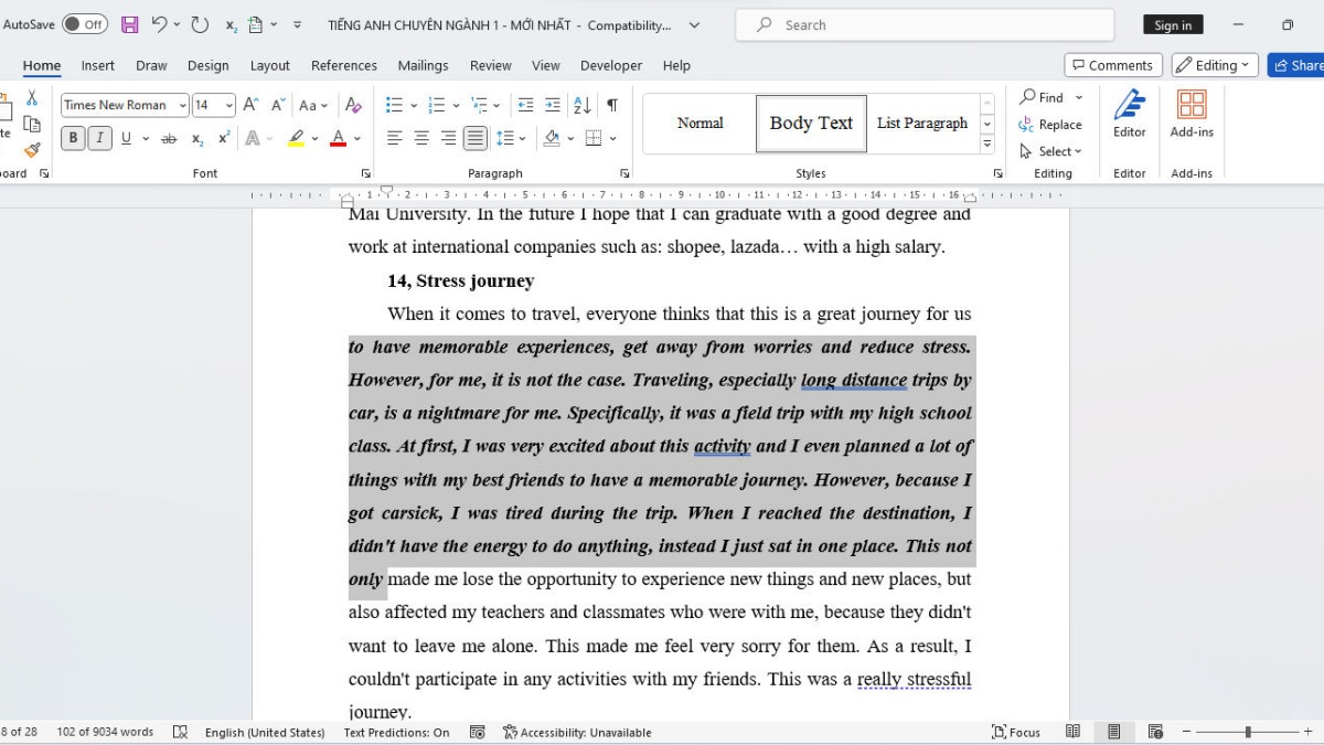 Cách định dạng văn bản trong Word bằng phím tắt