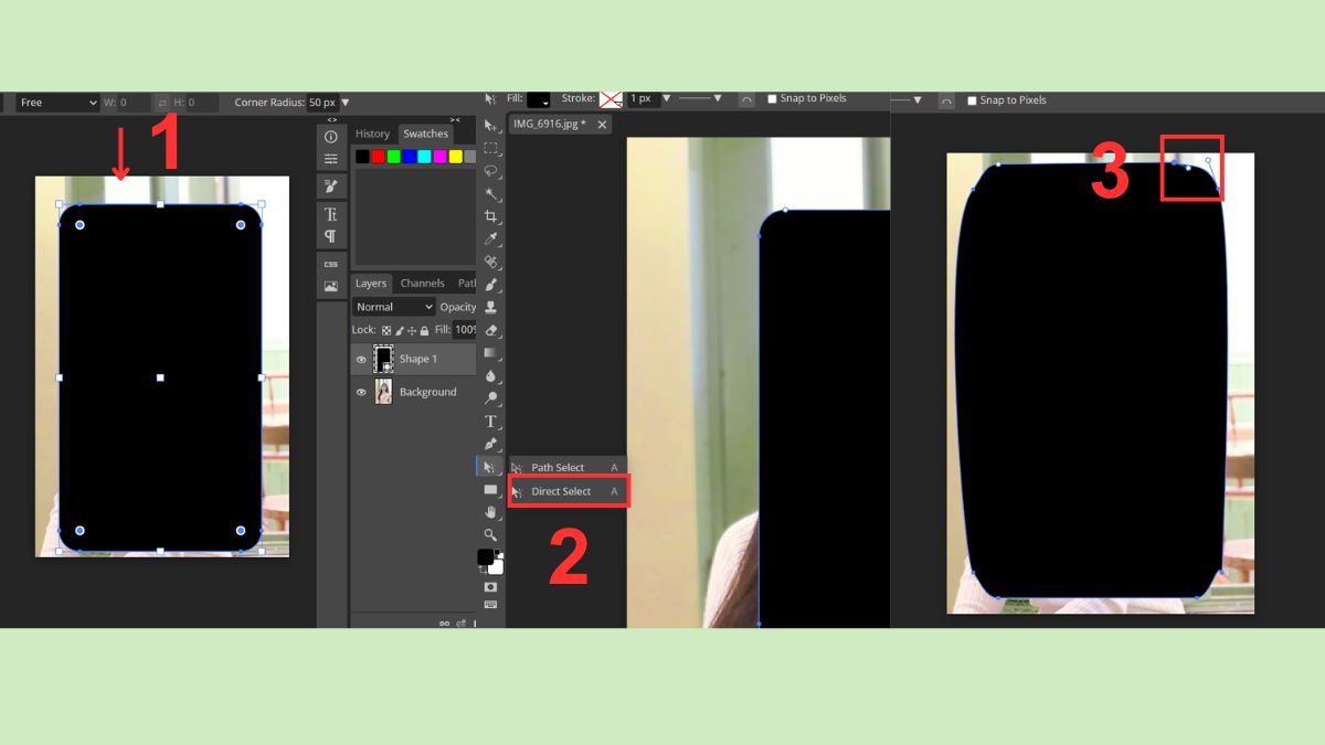 Sử dụng thuộc tính Corners trong Direct Selection Tool