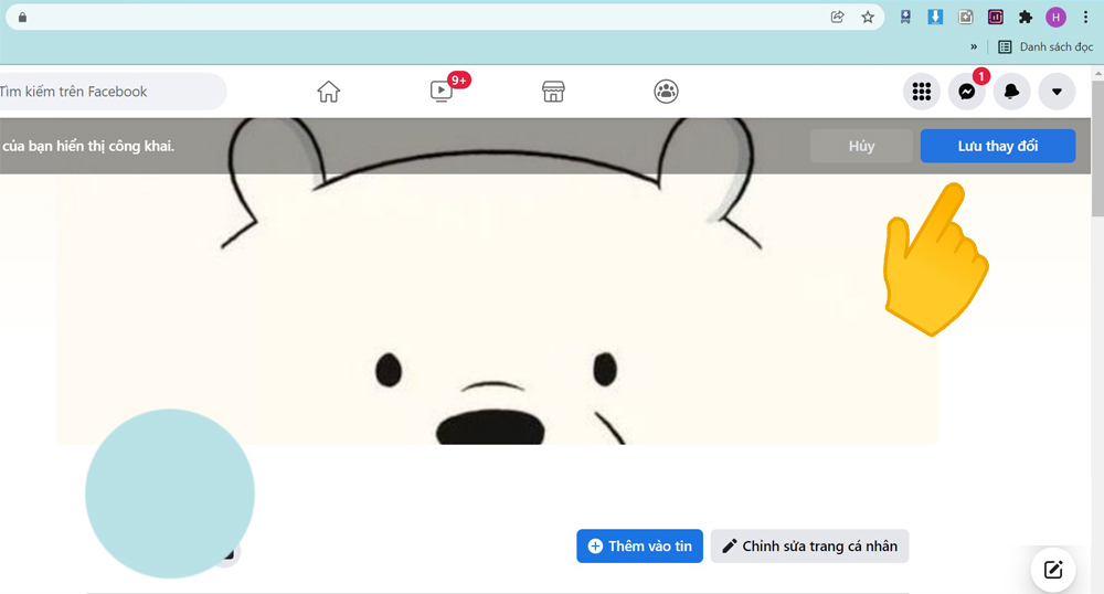 Cách để ảnh bìa ở chế độ Chỉ mình tôi trên máy tính - bước 2
